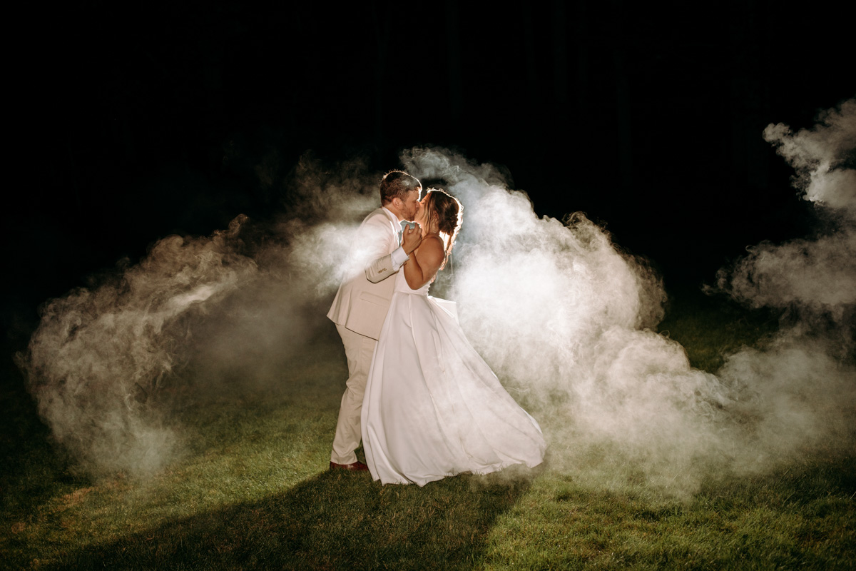 smoke bomb at wedding
