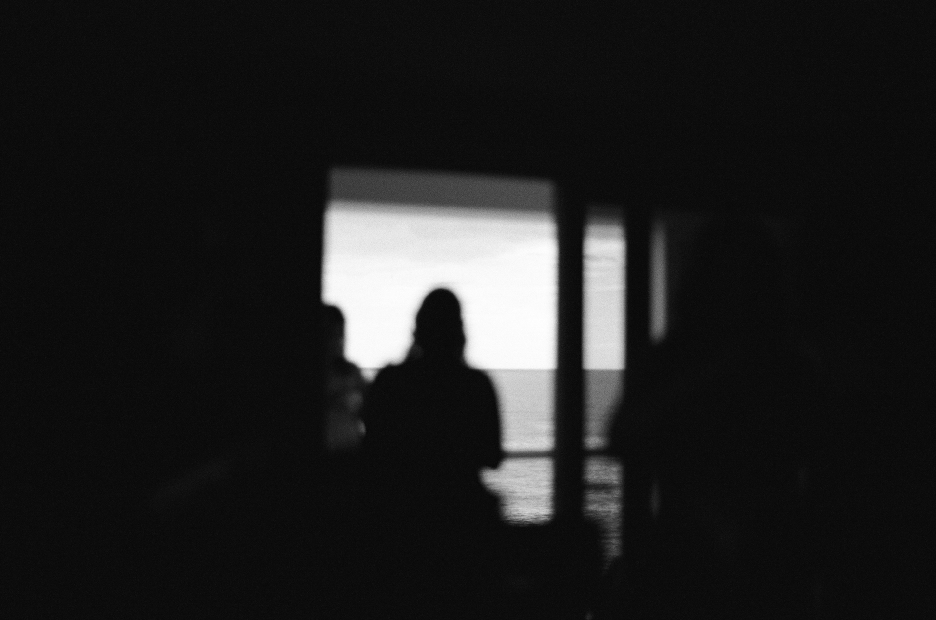 Unique film photo during getting ready in the bridal suite at the Cliff House Maine wedding venue 