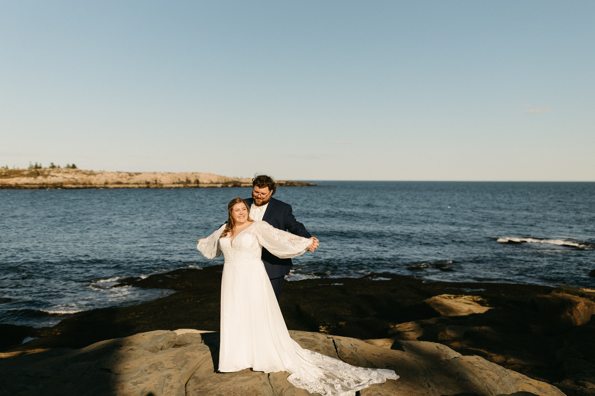 atlantic ocean at acadia national park elopement 