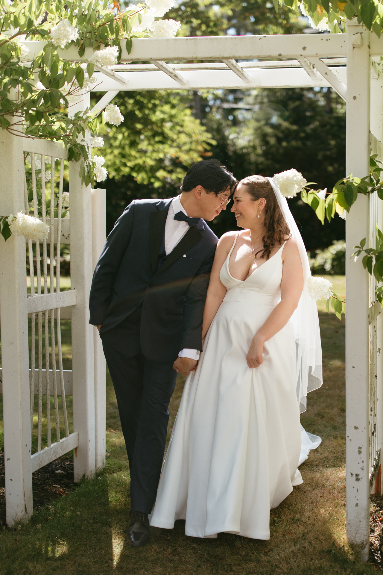 Hydrangea wedding portrait Maine 